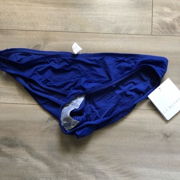 La Blanca Blue Hipster Swim Bikini Bottom 14 - Picture 7 of 11